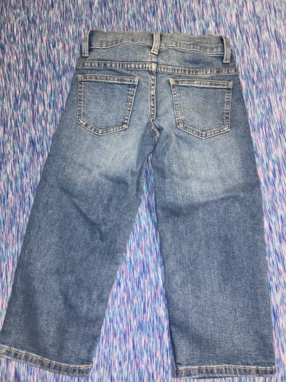 Kids Blue Wide-Leg Denim Jeans